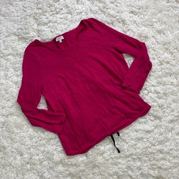 Claudia Pierlot Linen Long Sleeve Sweater Keyhole with Tie Back - Picture 1 of 6